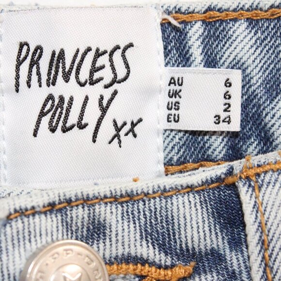 Princess Polly Denim High Rise Straight Size 2 - Picture 3 of 3